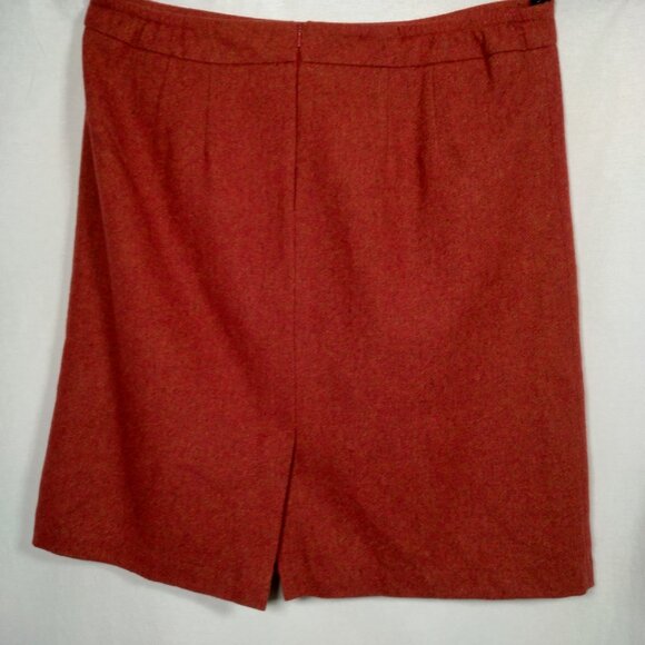 Chadwicks of Boston Pencil Skirt Size 18W Rust Orange Wool Blend Office Wear - Picture 2 of 15